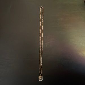 Gold Rhinestone Initials H Necklace